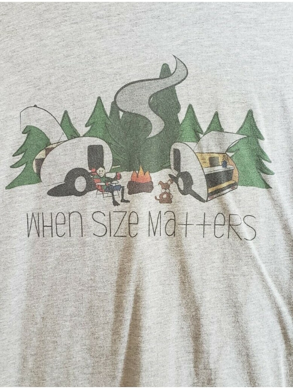 TearDrop Camper RV T Shirt Small Camping Van Life Size Matters Tiny Home